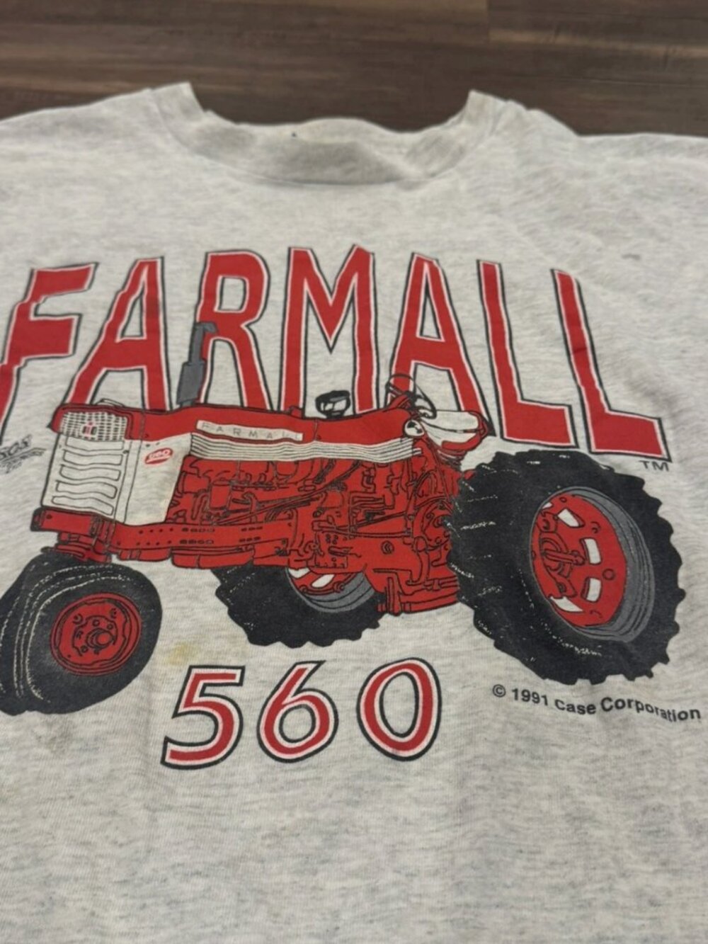 Vintage Farmall Tractor Shirt Mens XXL Gray Graphic Tee Fruit Of The Loom 90s